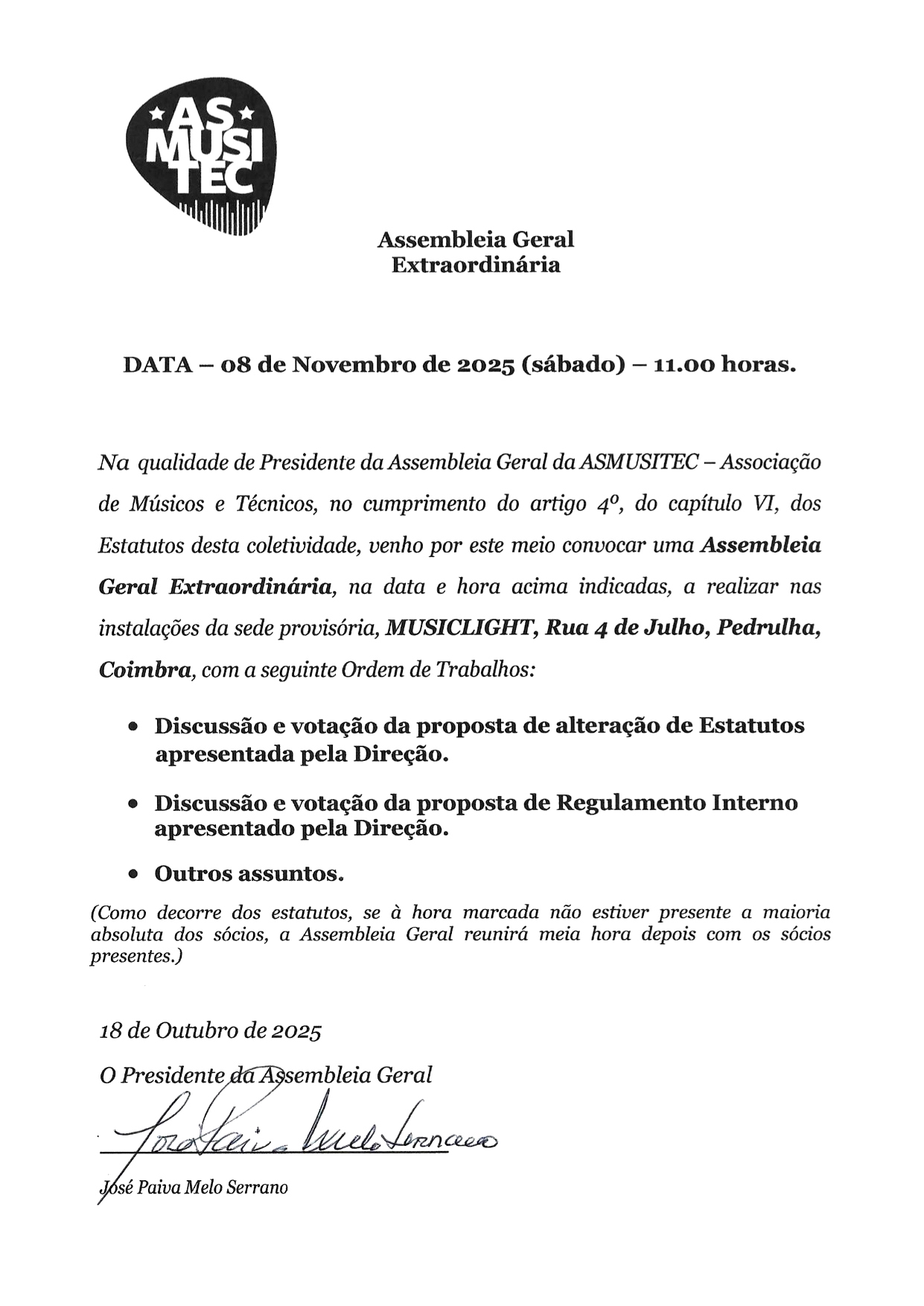  Assembleia Geral Extraordinária